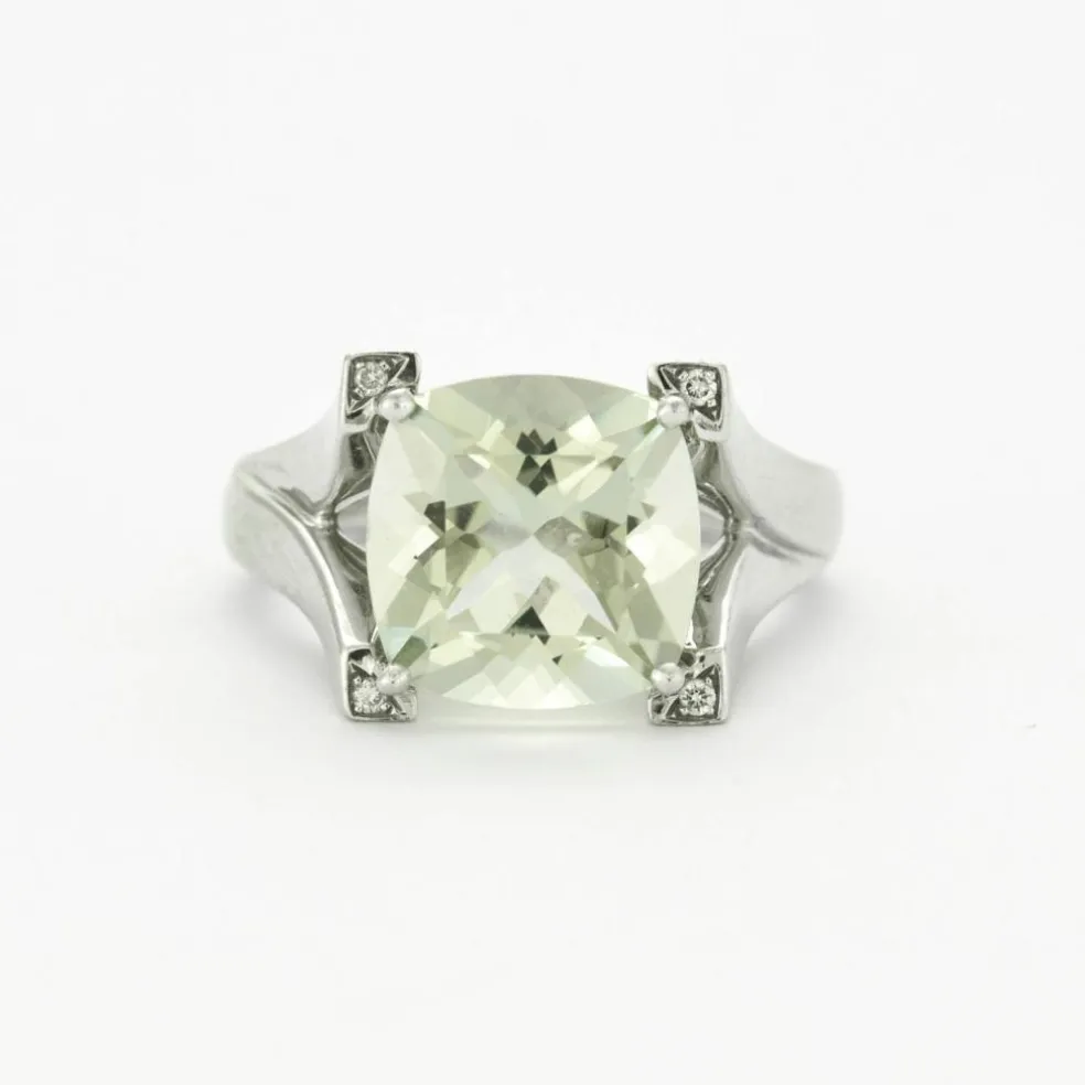 Bague Prasiolite Diamants