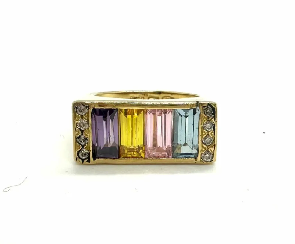 Bague Premier avec pierres multicolores