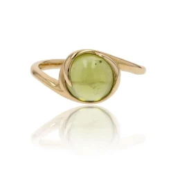 Bague péridot cabochon or jaune
