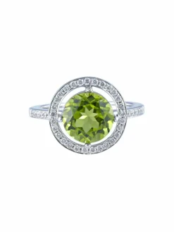 Bague Péridot Diamants