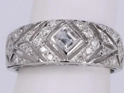 Bague Princesse Art-Déco Diamants en or blanc