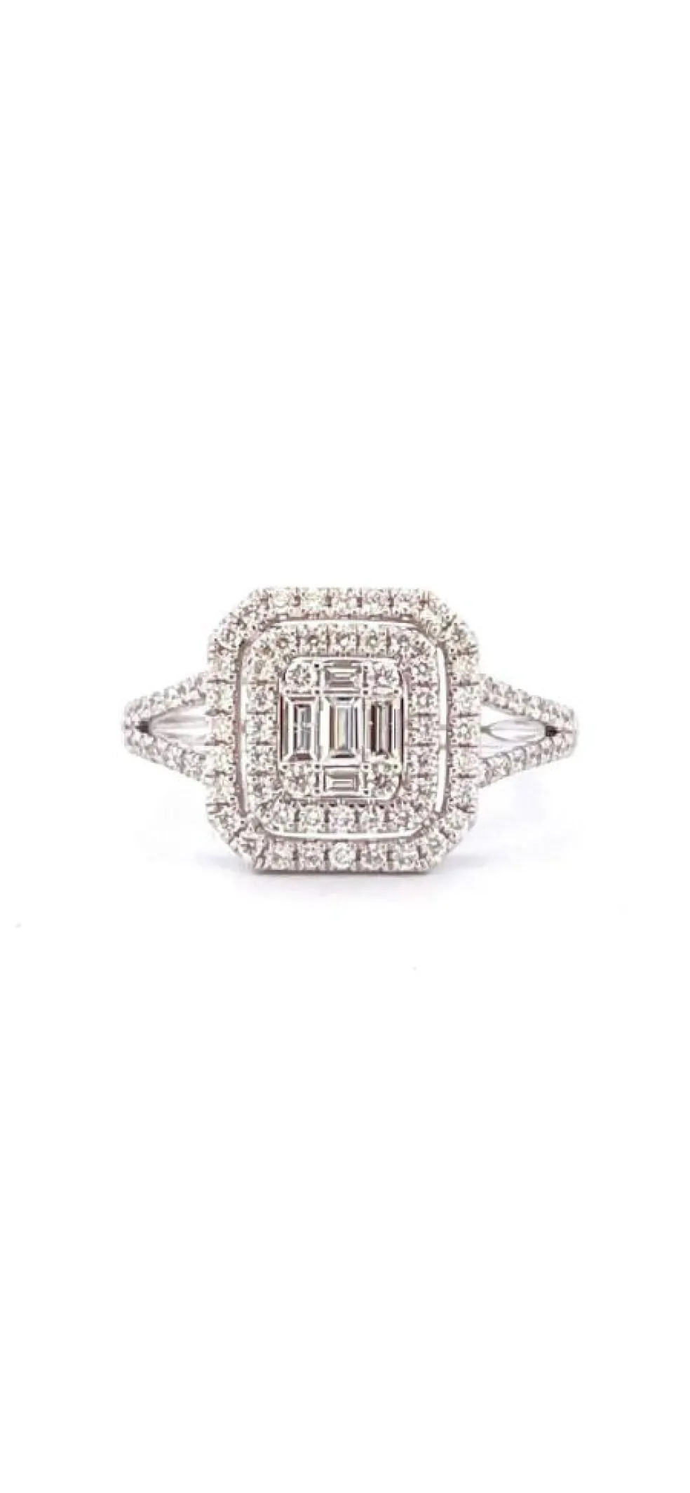 Bague Princesse or blanc diamants