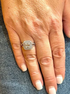 Bague Princesse or blanc diamants