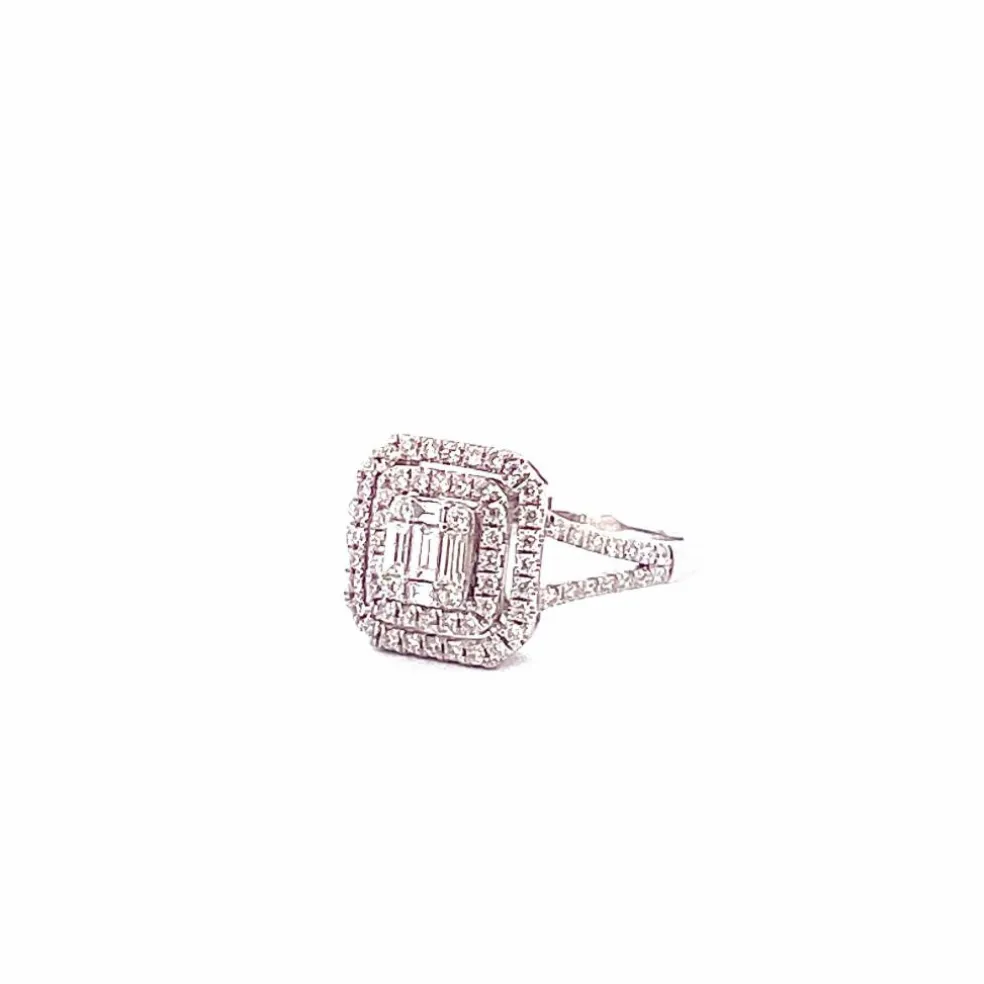 Bague Princesse or blanc diamants