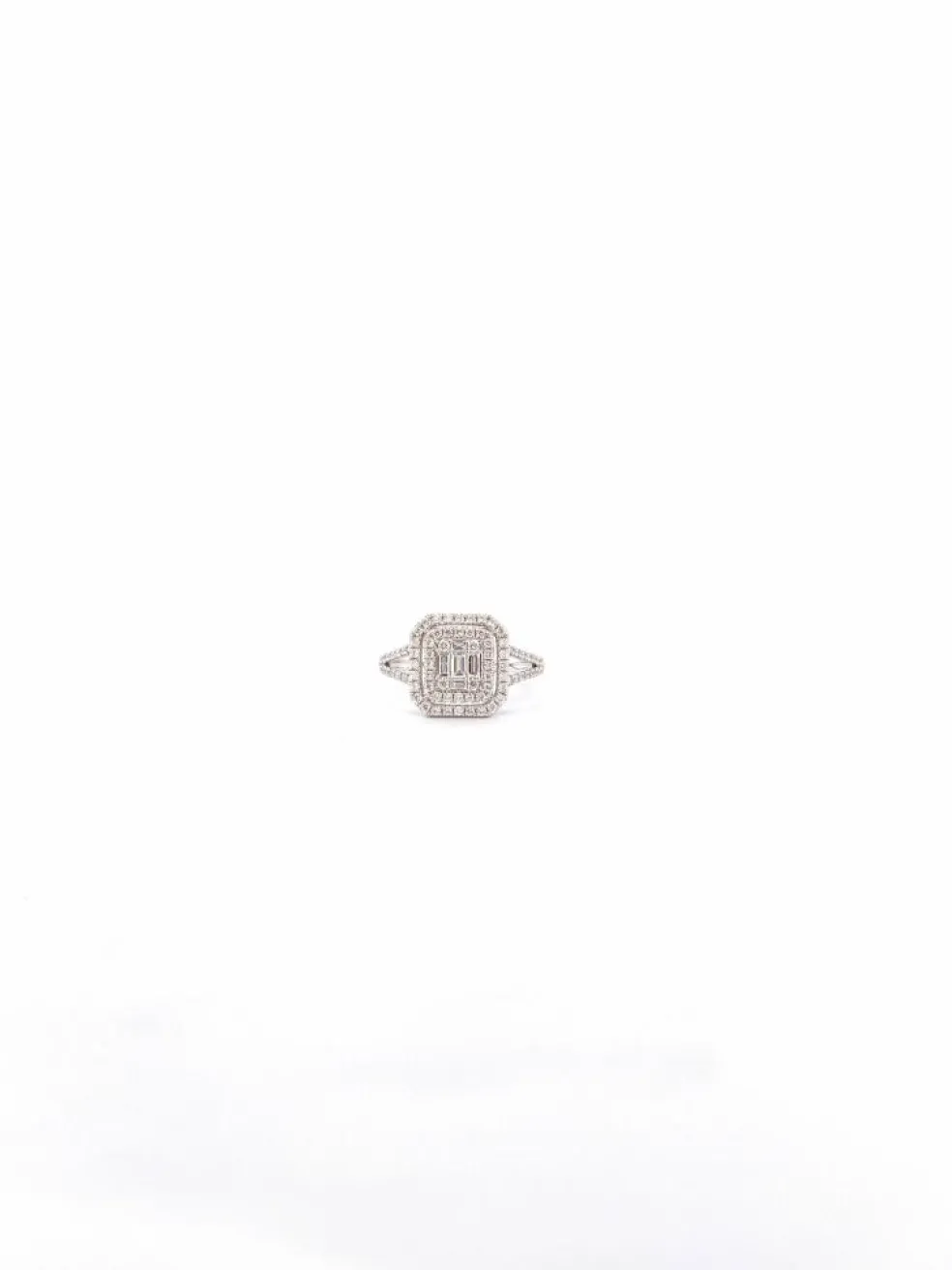 Bague Princesse or blanc diamants