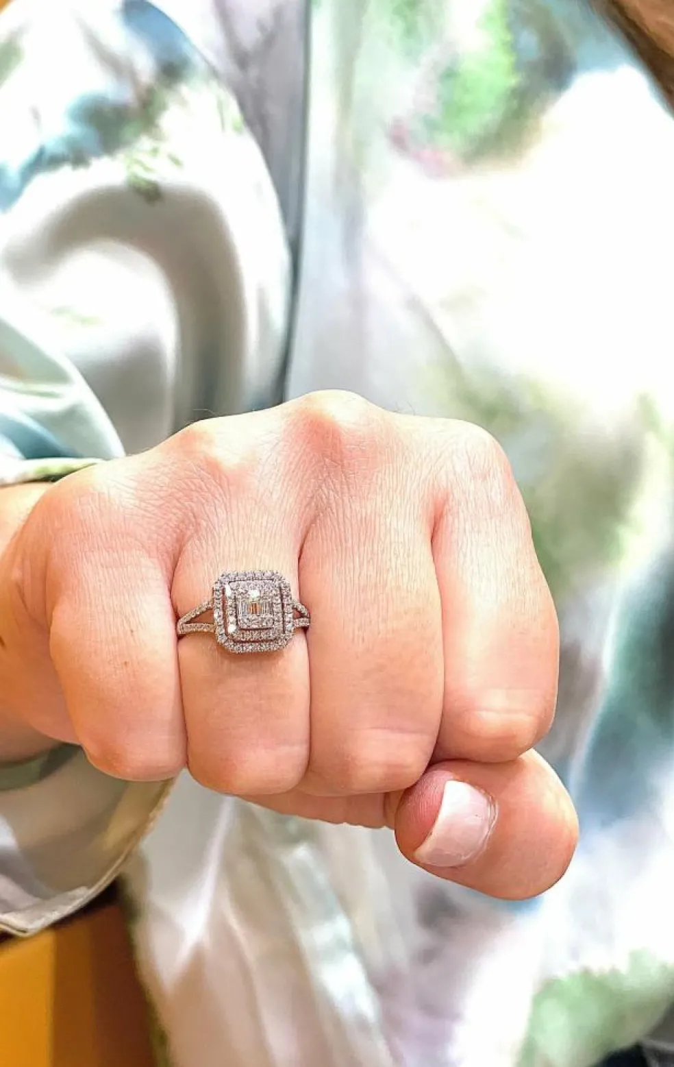 Bague Princesse or blanc diamants