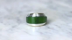 Bague puiforcat par andré vassort jade sur or jaune et argent