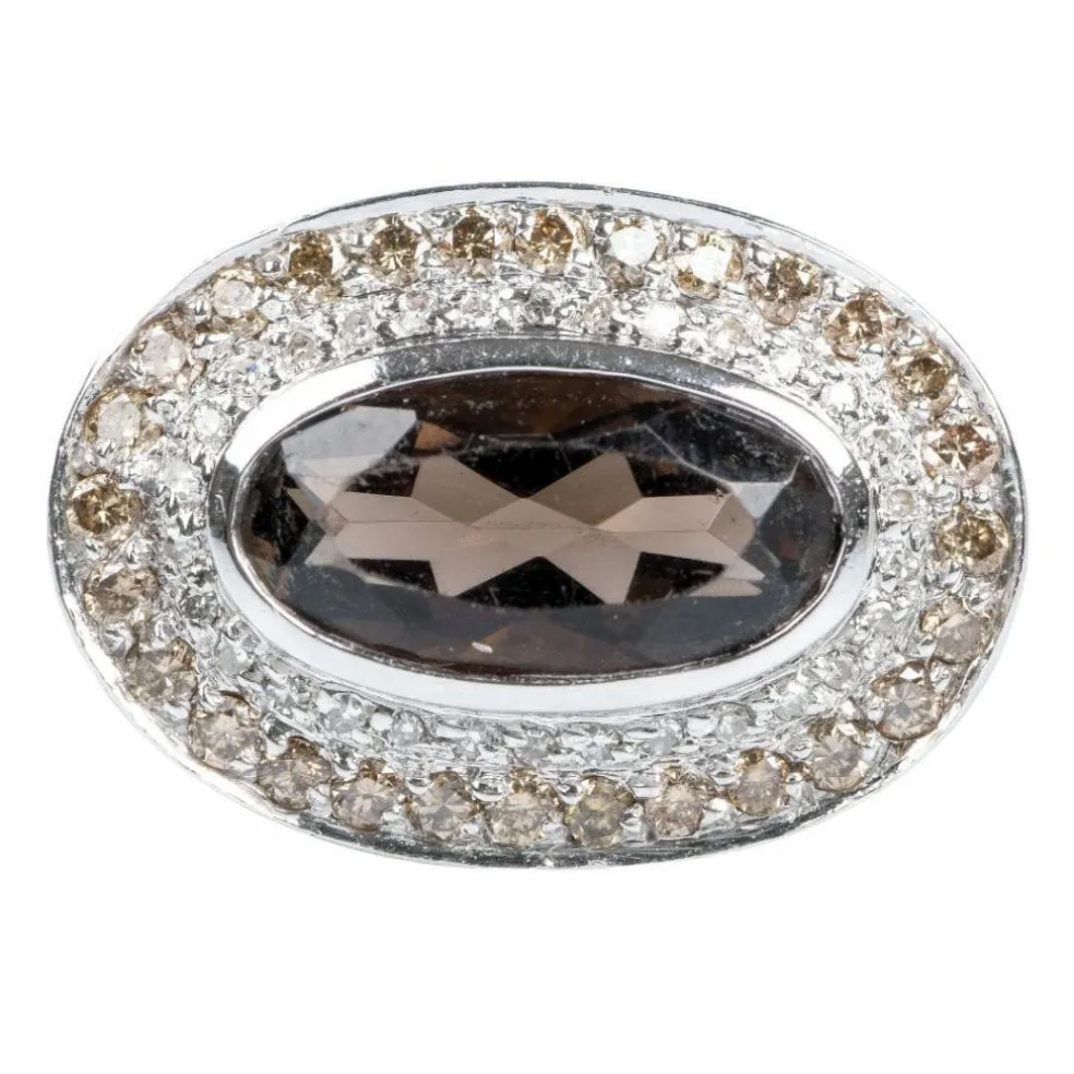 Bague Quartz fumé Diamants