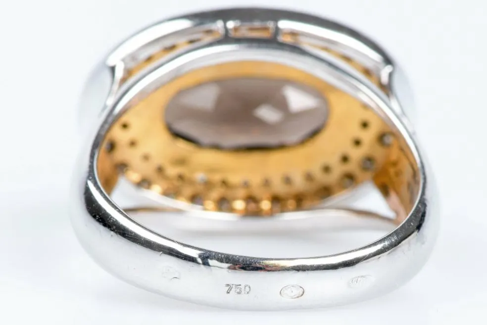 Bague Quartz fumé Diamants
