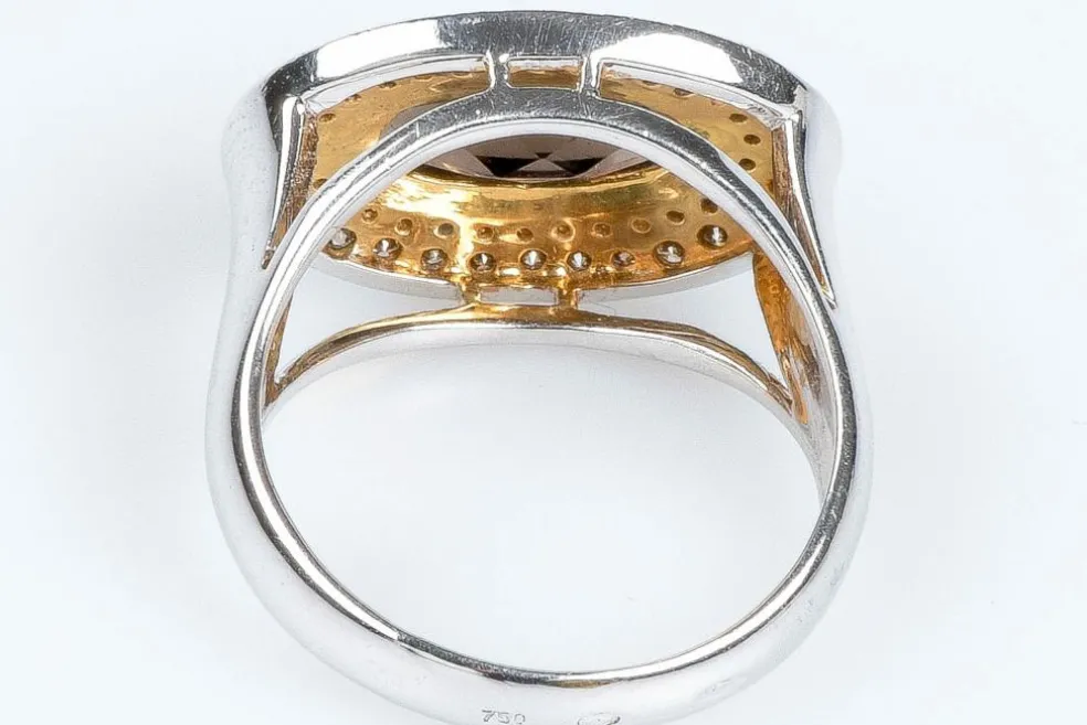 Bague Quartz fumé Diamants