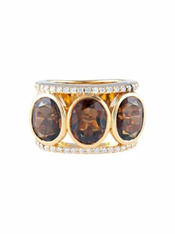 Bague Quartz fumé et Diamants