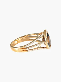 Bague Quartz fumé et Diamants