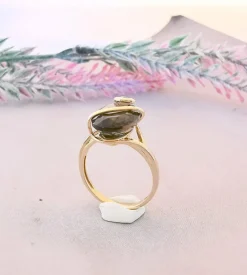 Bague Quartz fumé Or Jaune