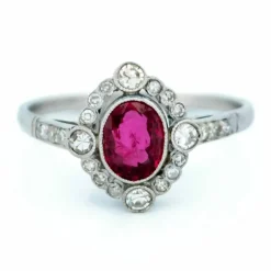 Bague "Quatrefoil" Platine Diamant Rubis