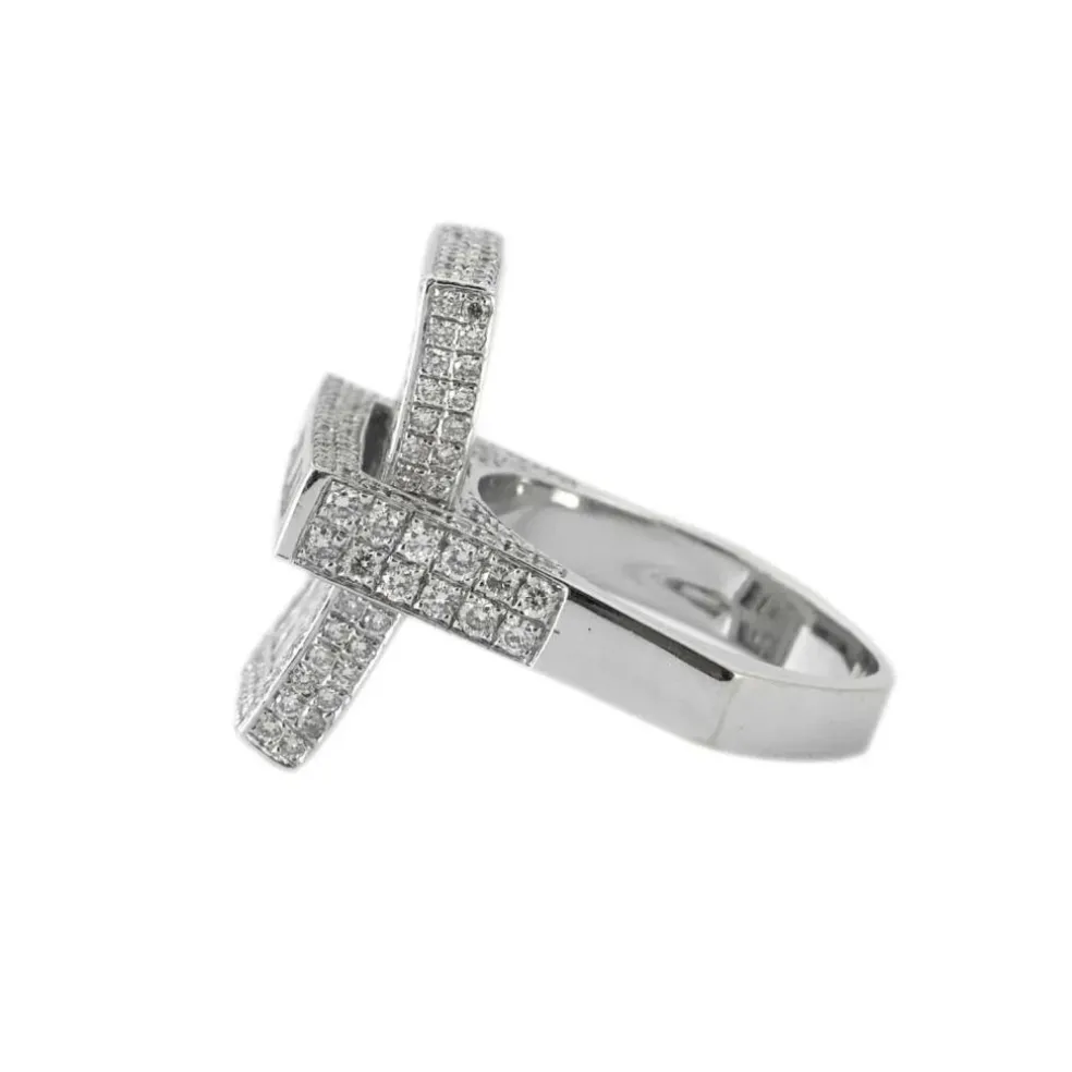 BAGUE RECTANGLE OR & DIAMANTS