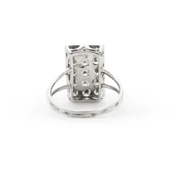 Bague rectangulaire en or blanc avec diamants de 0,80 carat