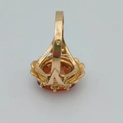 Bague retro Or et Saphir orange