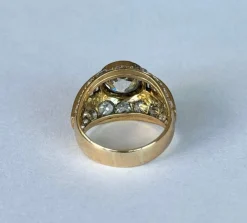Bague Retro Or Jaune & Diamants