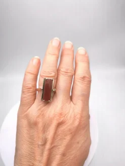 Bague reversible vintage or améthyste agate