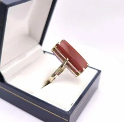 Bague reversible vintage or améthyste agate