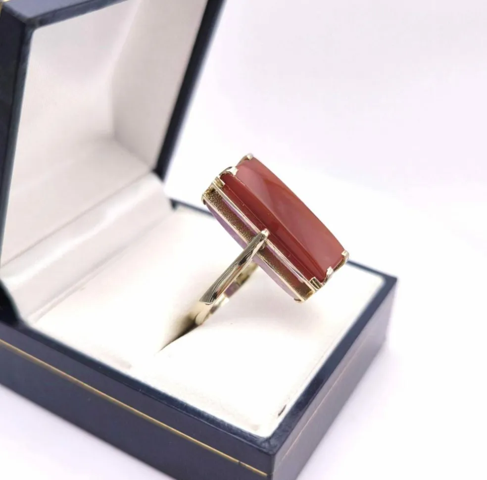 Bague reversible vintage or améthyste agate