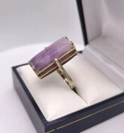 Bague reversible vintage or améthyste agate