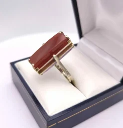 Bague reversible vintage or améthyste agate