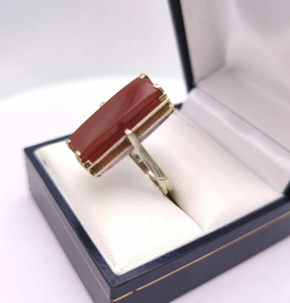 Bague reversible vintage or améthyste agate