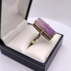 Bague reversible vintage or améthyste agate