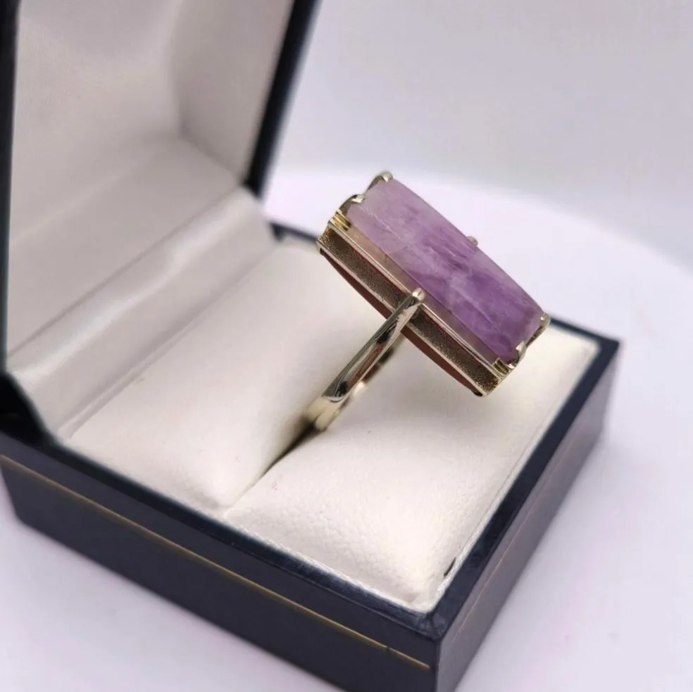 Bague reversible vintage or améthyste agate