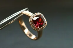 Bague Rhodolite Et Diamant Rose