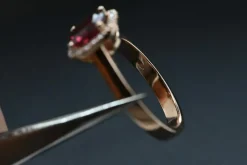 Bague Rhodolite Et Diamant Rose