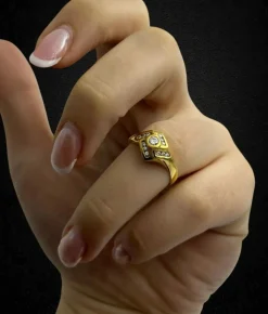 Bague rhomboïde avec diamants, années 1990