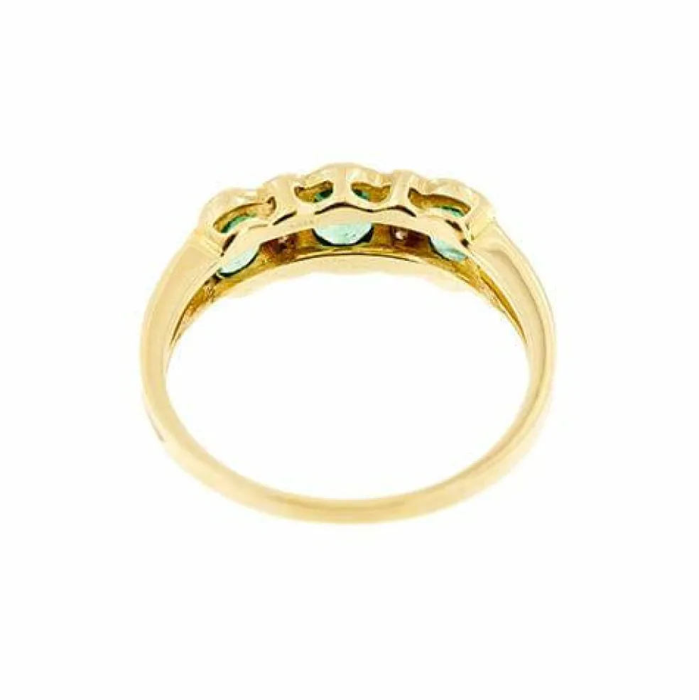 Bague Riviera avec émeraudes et diamants