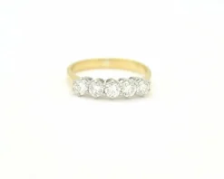 Bague Rivière 0,80 ct or jaune et blanc