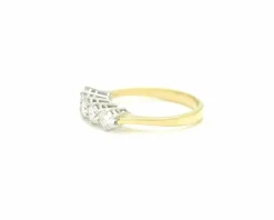 Bague Rivière 0,80 ct or jaune et blanc