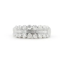 Bague rivière en or blanc et diamants