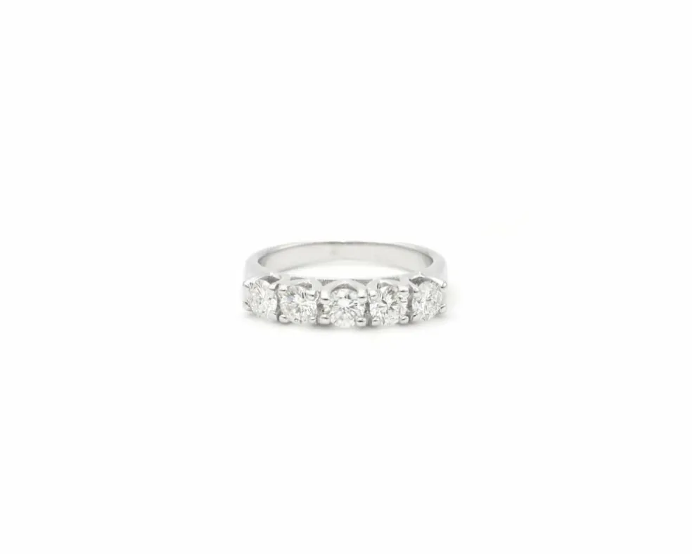 Bague Rivière en or blanc avec diamants 0,90 ct