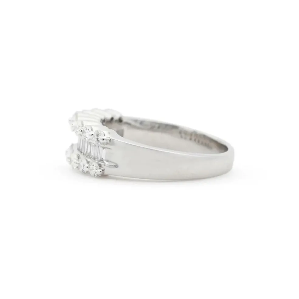 Bague rivière en or blanc et diamants