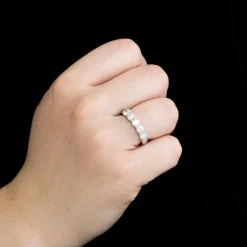 Bague Rivière or blanc diamants