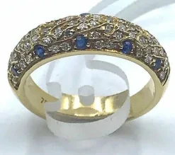 Bague rivière saphirs et diamants