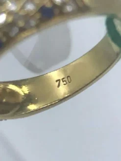 Bague rivière saphirs et diamants