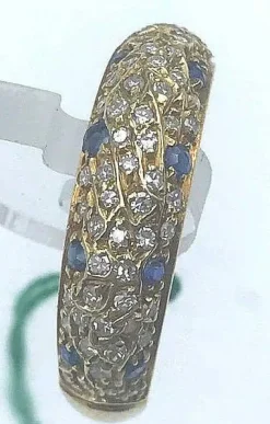 Bague rivière saphirs et diamants