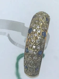 Bague rivière saphirs et diamants