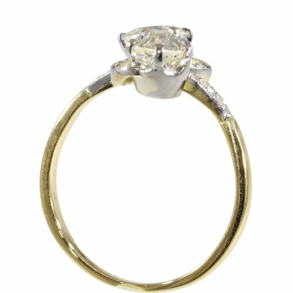 Bague romantique Belle Époque Toi et Moi avec diamants