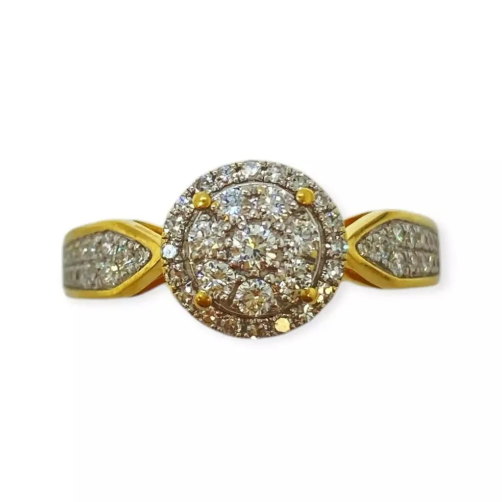Bague rond pavage diamants