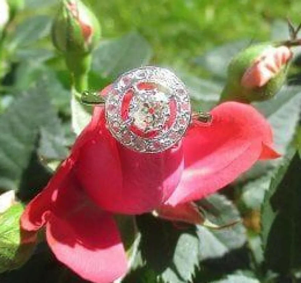 Bague ronde Art Déco diamants