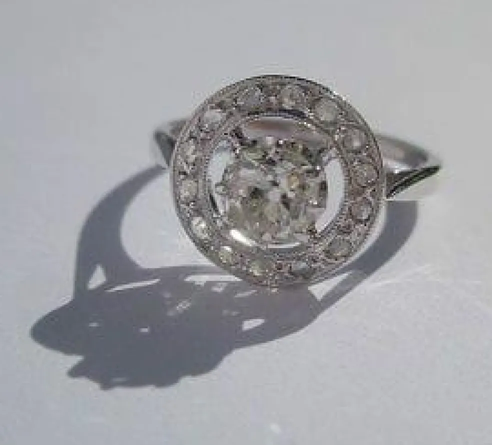 Bague ronde Art Déco diamants