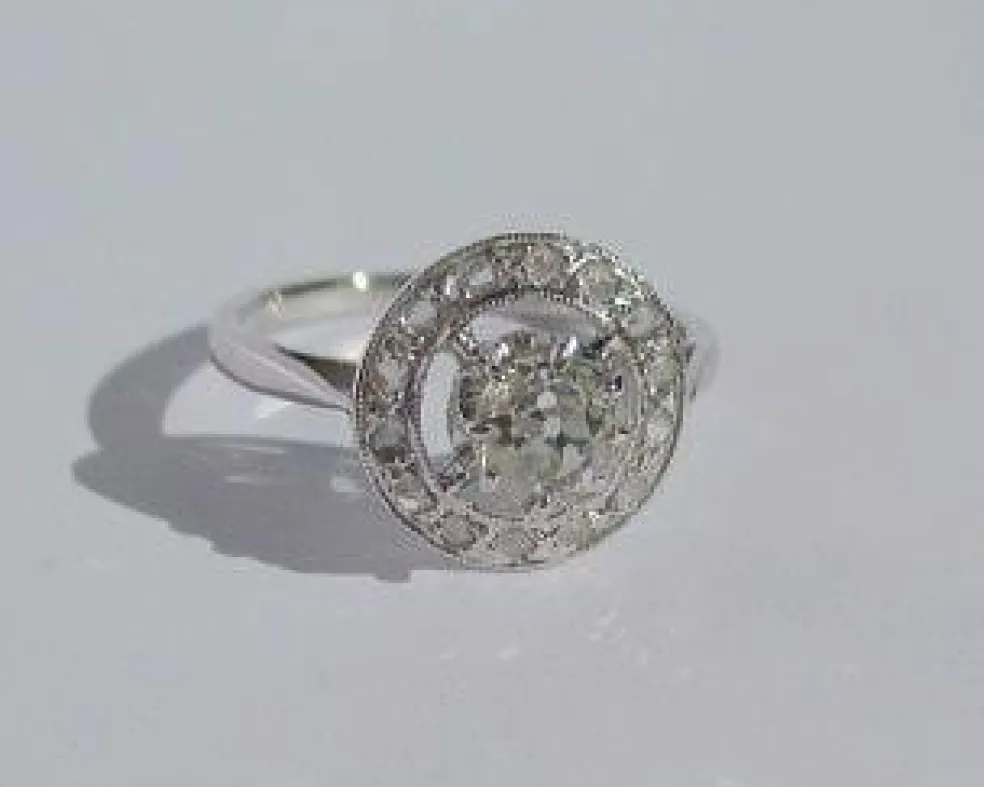 Bague ronde Art Déco diamants