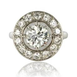 Bague ronde diamants art déco